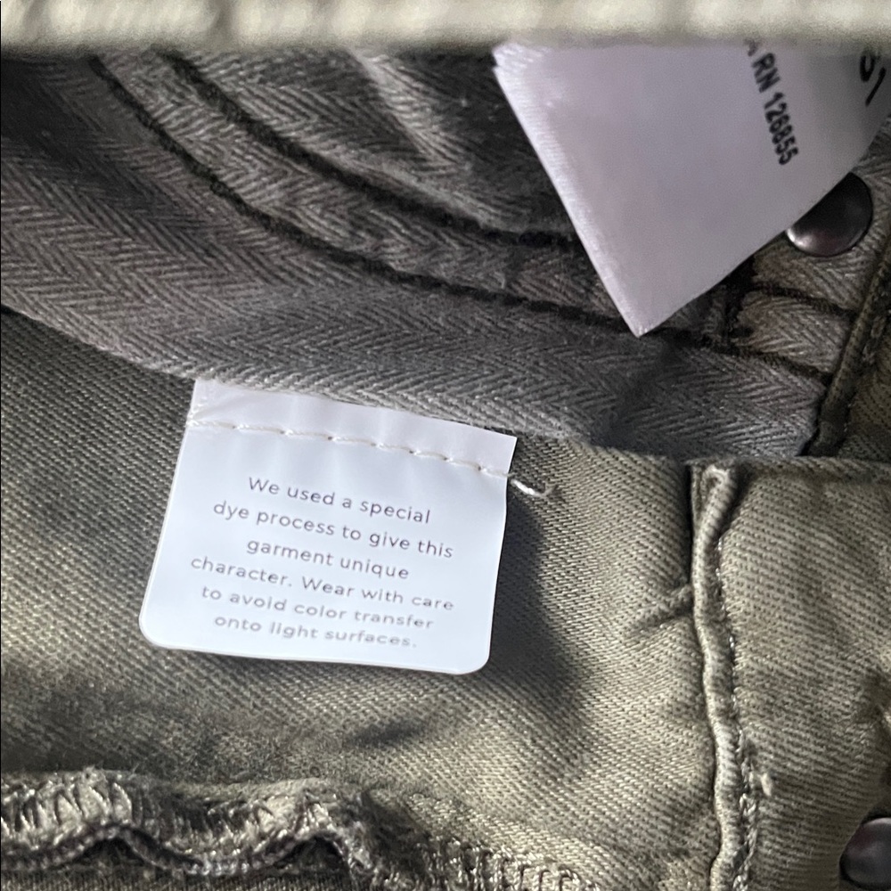 DL1961 Avery Relaxed Straight Dark Green Casual Pants - Picture 6 of 9